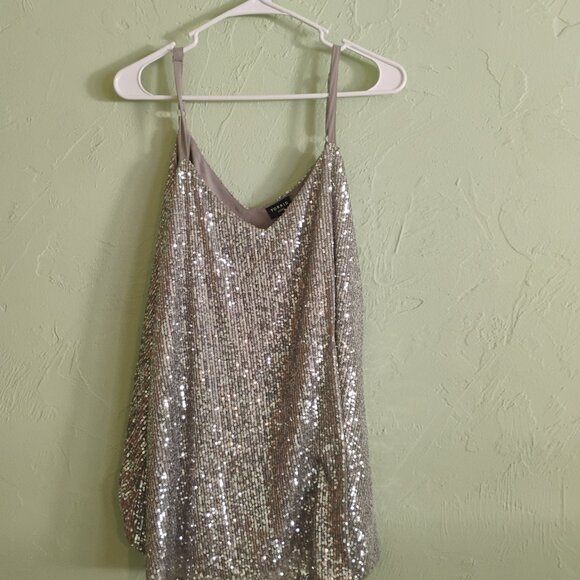 Torrid Sophie Size 2 Sequined Gray Tank Top - Picture 2 of 4